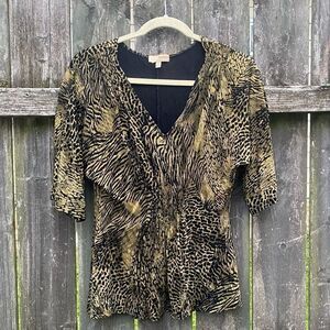 Vintage Choices Stretchy Animal Print Top | S